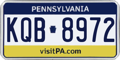 PA license plate KQB8972