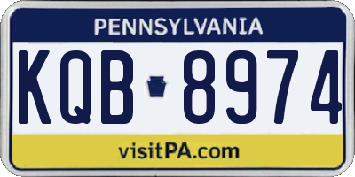 PA license plate KQB8974