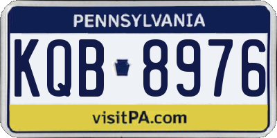 PA license plate KQB8976