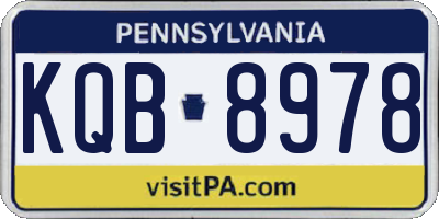 PA license plate KQB8978