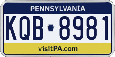 PA license plate KQB8981