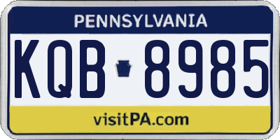 PA license plate KQB8985