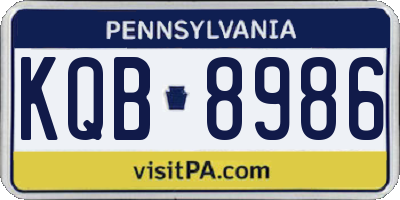 PA license plate KQB8986