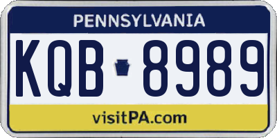 PA license plate KQB8989