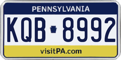 PA license plate KQB8992