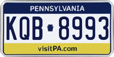 PA license plate KQB8993