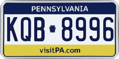 PA license plate KQB8996