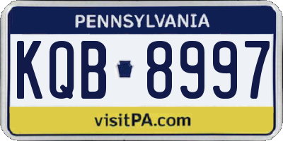 PA license plate KQB8997