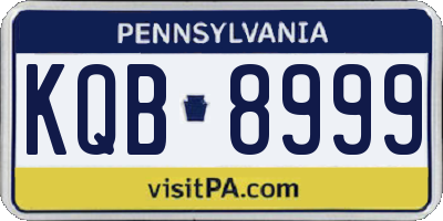 PA license plate KQB8999