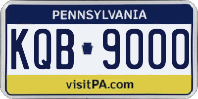 PA license plate KQB9000