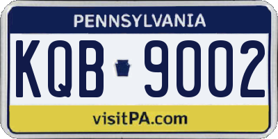 PA license plate KQB9002