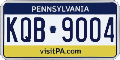 PA license plate KQB9004