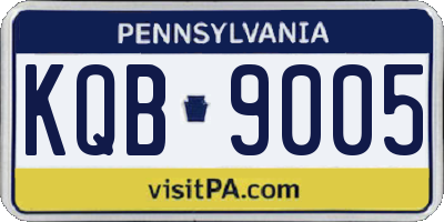 PA license plate KQB9005