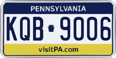 PA license plate KQB9006
