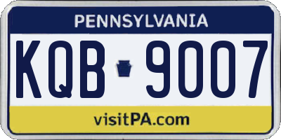 PA license plate KQB9007