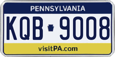 PA license plate KQB9008