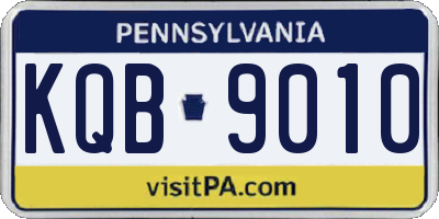 PA license plate KQB9010