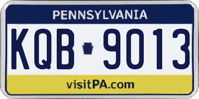 PA license plate KQB9013