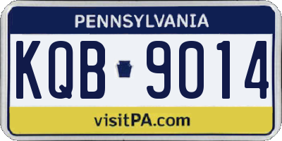 PA license plate KQB9014