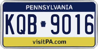 PA license plate KQB9016