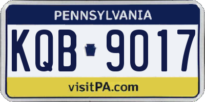 PA license plate KQB9017