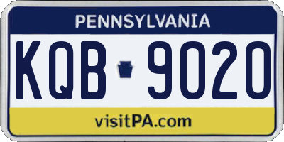 PA license plate KQB9020