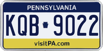 PA license plate KQB9022