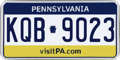 PA license plate KQB9023