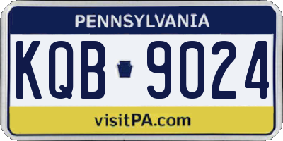 PA license plate KQB9024