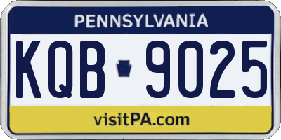 PA license plate KQB9025