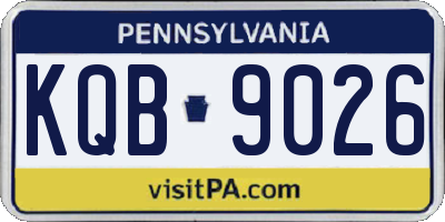 PA license plate KQB9026