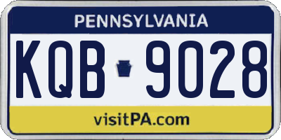 PA license plate KQB9028