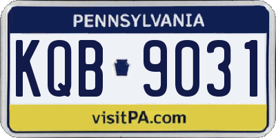 PA license plate KQB9031