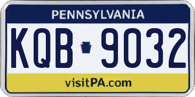 PA license plate KQB9032