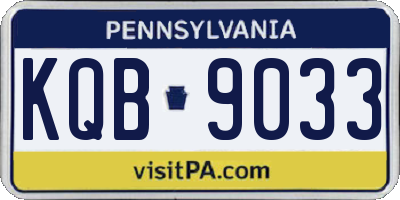 PA license plate KQB9033