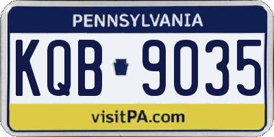 PA license plate KQB9035