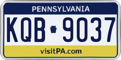 PA license plate KQB9037
