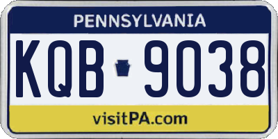 PA license plate KQB9038