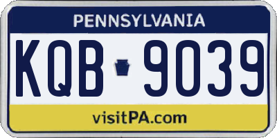 PA license plate KQB9039