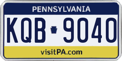 PA license plate KQB9040