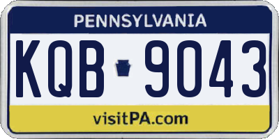 PA license plate KQB9043