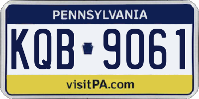 PA license plate KQB9061