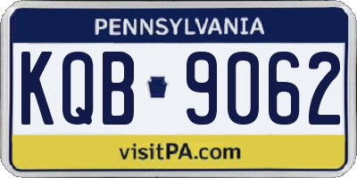 PA license plate KQB9062