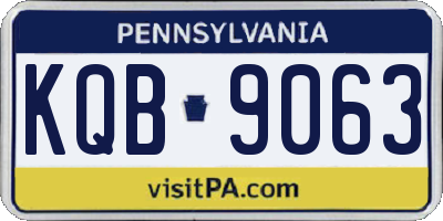 PA license plate KQB9063