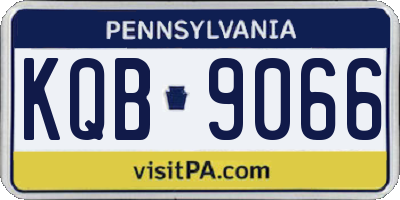 PA license plate KQB9066