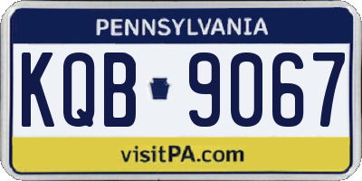PA license plate KQB9067