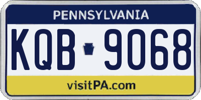 PA license plate KQB9068