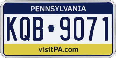 PA license plate KQB9071