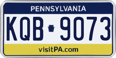 PA license plate KQB9073
