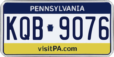 PA license plate KQB9076